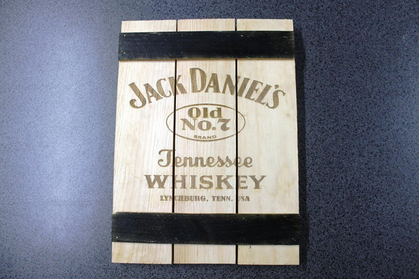 Jack Daniels Whiskey Barrel Sign - Rustic Wooden Barren Sign - 12.5" tall x 9.25" wide - Ben & Angies Gifts