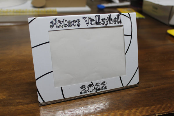 Volleyball Seams  Acrylic 5x7 Picture Frame (1)- For Teams or Individuals - Personalize Free