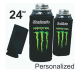 Monster Energy Drink 24oz Black Foam Can Coolie - Personalized Free - Ben & Angies Gifts