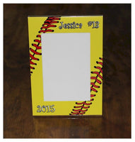 Softball Seams (Set of 10) Acrylic 5x7 Picture Frame - Team or Individual - Personalize Free - Ben & Angies Gifts