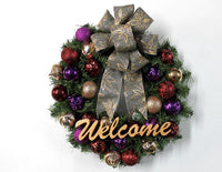 Handmade Purple, Maroon, Gold Christmas Personalized Wreath , Handmade - Free Shipping - Ben & Angies Gifts