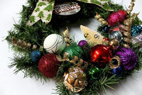 Handmade Christmas Tree Wreath with colorful Christmas ball ornaments - Free Shipping - Ben & Angies Gifts