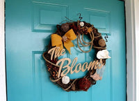 Cowboy Wreath, Country Wreath, Grapevine Western Wreath, Personalized Wreath - Free Shipping - Ben & Angies Gifts