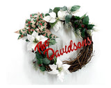 Grapevine Winter Wreath, Grapevine Christmas Wreath, Grapevine Wreath, Personalized Winter Wreath - Free Shipping - Ben & Angies Gifts