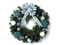 Christmas Wreath Blue Silver White Personalized, Handmade - Free Shipping - Ben & Angies Gifts