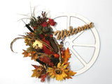 Handmade Wagon Wheel Fall/Thanksgiving Personalized Wreath - Ben & Angies Gifts