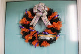 Halloween Jack-o-Lantern Wreath, Deco Mesh Wreath, Pumpkin Wreath, Halloween Wreath - Free Shipping - Ben & Angies Gifts