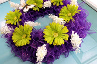 Flower Wreath, Spring Wreath, Summer Wreath, Deco Mesh Wreath - Free Shipping - Ben & Angies Gifts