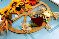 Scarecrow Wreath, Fall Wreath, Thanksgiving Wreath, Wagon Wheel Wreath, Handmade Wreath - Ships Free - Ben & Angies Gifts