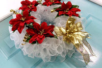 Poinsettia Wreath, Christmas Wreath, Deco Mesh Wreath - Ships Free - Ben & Angies Gifts
