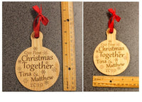Our Family Christmas Ornament including Pets (dogs and/or cats), Laser Etched Personalized Ornament - Ben & Angies Gifts