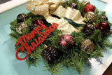 Handmade Christmas Wreath with colorful Christmas ball ornaments - Ships Free - Ben & Angies Gifts