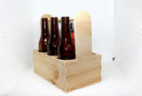 Wood 6 Pack Bottle Holder Unfinished, Wood CNC cutout bottle carrier - Ben & Angies Gifts